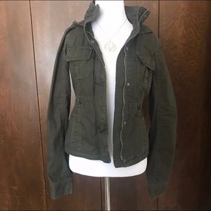 Abercrombie khaki green utility jacket